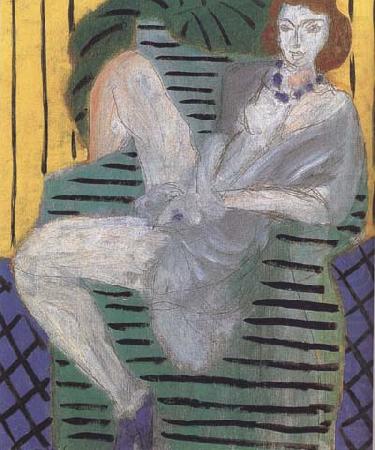 Henri Matisse Woman in an Armchair Blue and Yellow Background (mk35) china oil painting image